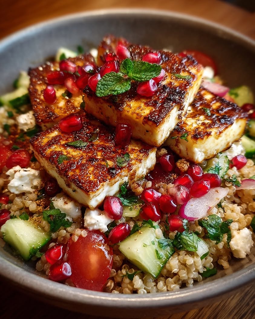 Grilled Feta Pomegranate Grain Bowl 19 grilled feta pomegranate grain bowl
