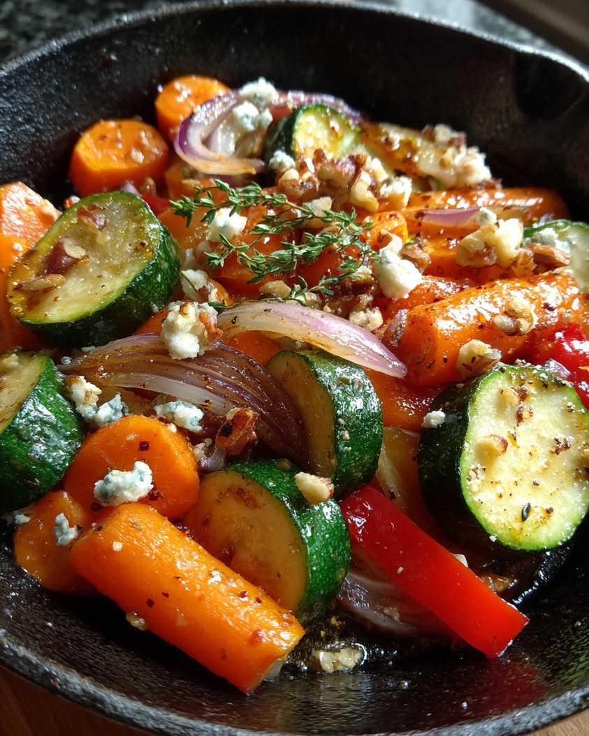 Honey-Glazed Vegetable Skillet Recipe 16 honey glazed vegetable skillet blue cheese