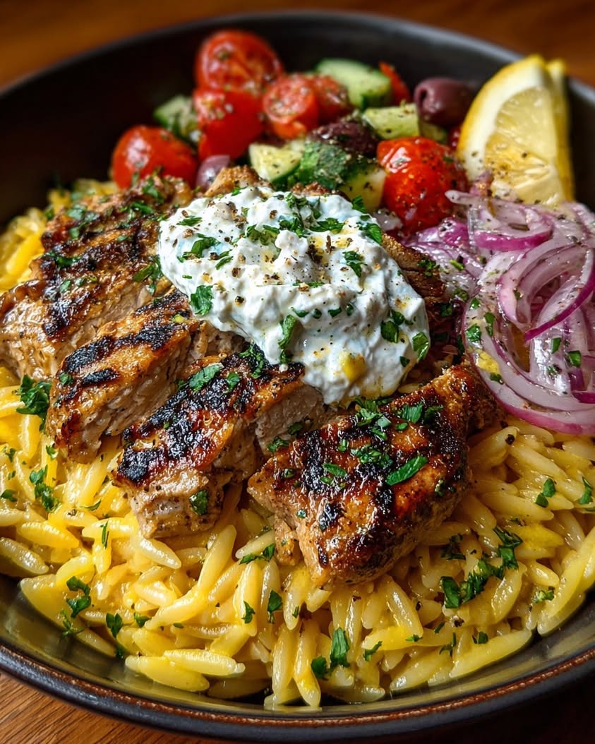 Lemon Dijon Chicken Orzo Bowl 21 lemon dijon chicken orzo bowl