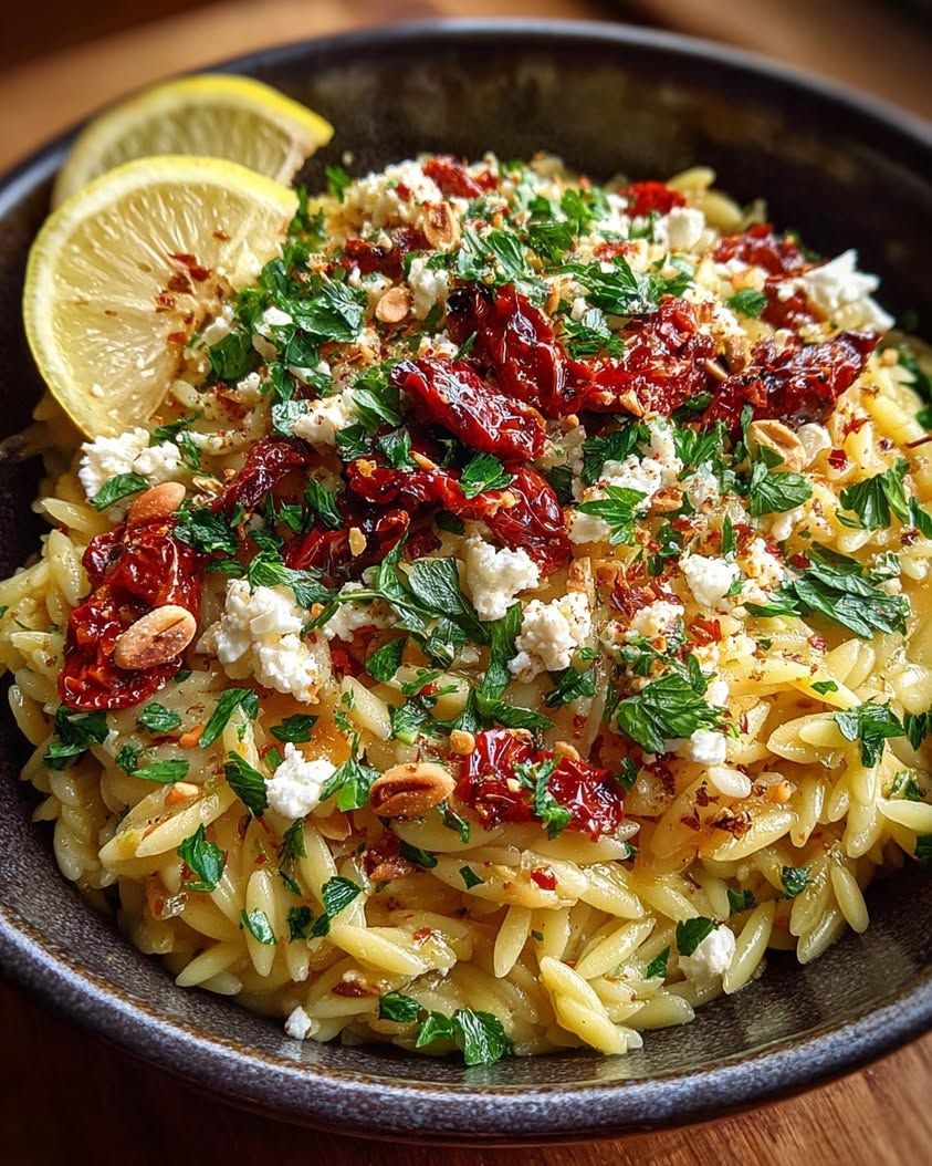 Lemon Feta Orzo Pasta Recipe 19 lemon feta orzo sun dried tomatoes
