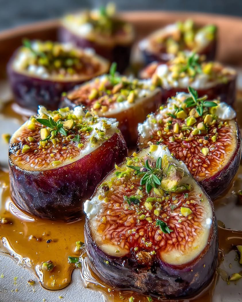 Maple-Roasted Figs with Goat Cheese 16 maple roasted figs goat cheese pistachios