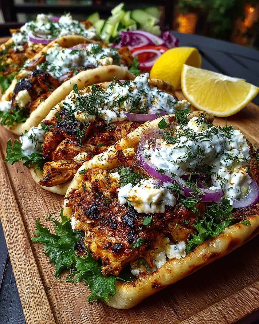 Mediterranean Chicken Gyros Recipe 23 mediterranean chicken gyros feta tzatziki