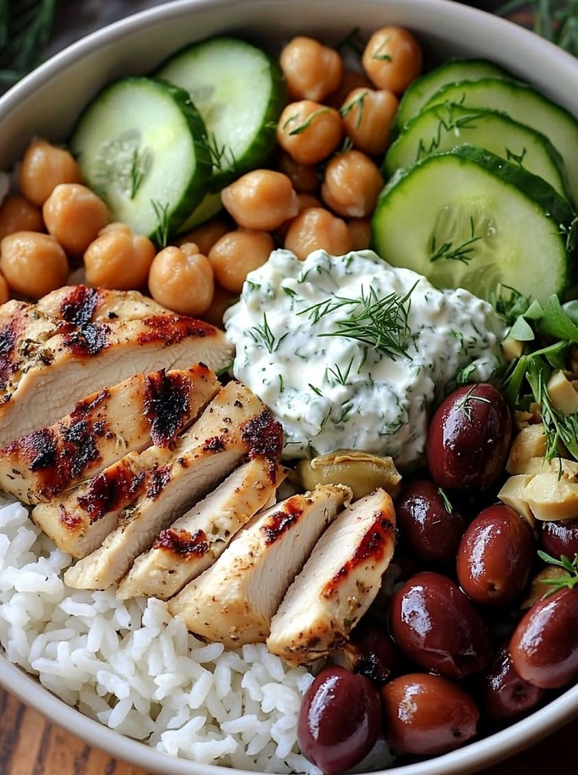Mediterranean Grilled Lemon Chicken Bowl with Creamy Tzatziki Recipe 24 mediterranean grilled lemon chicken bowl
