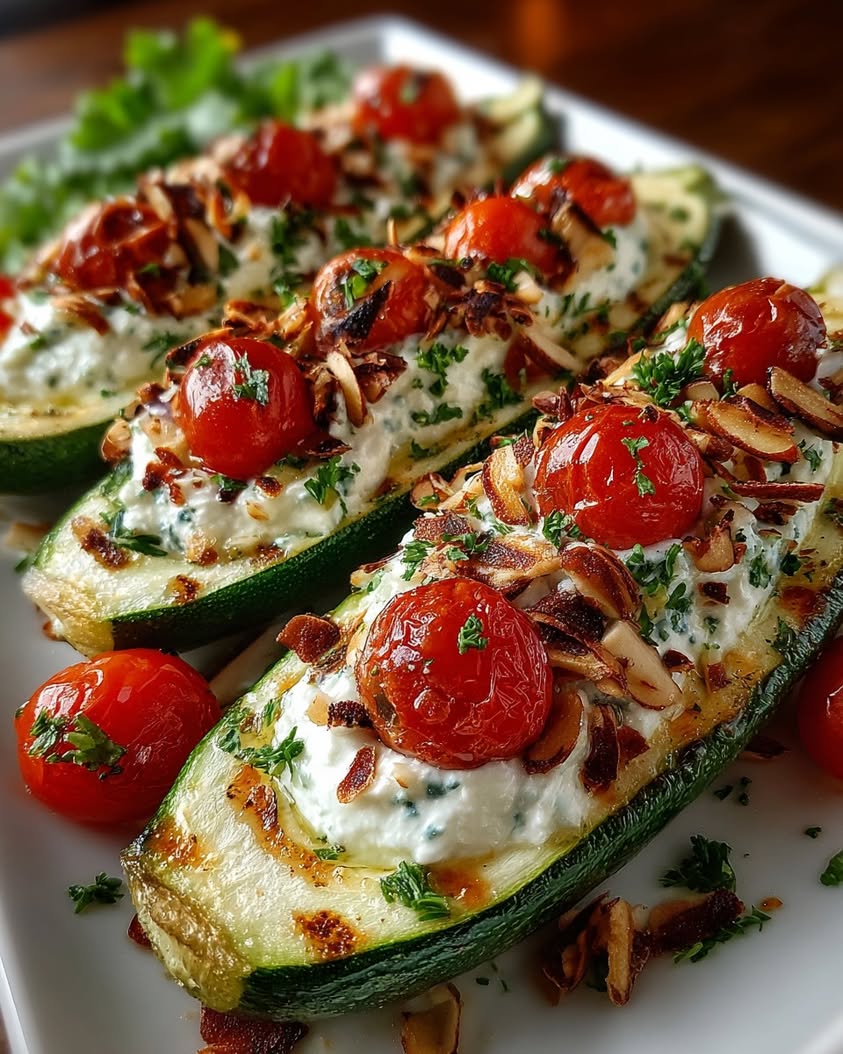 Mediterranean Zucchini Boats with Ricotta 18 mediterranean zucchini boats whipped ricotta