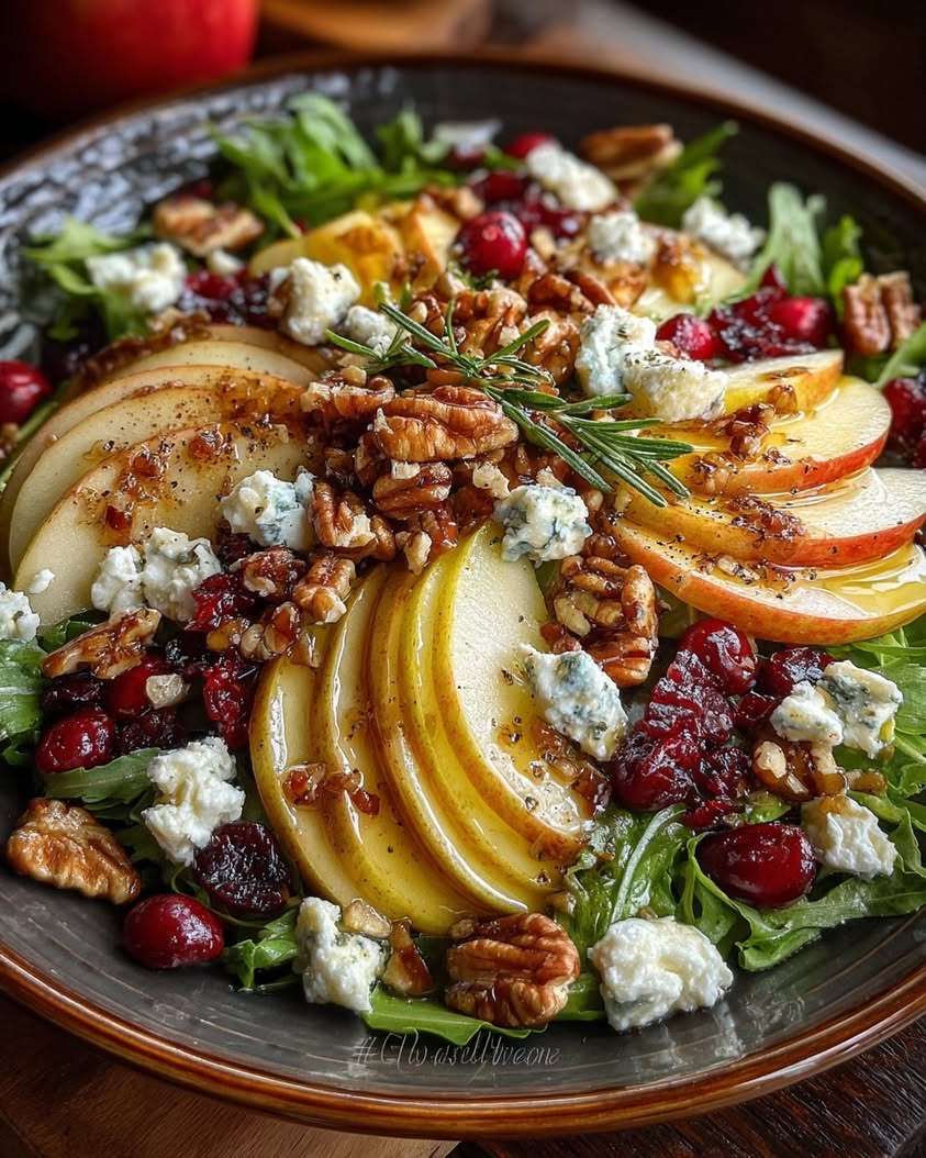 Winter Salad with Goat Cheese Snowflakes 20 pear apple cranberry winter salad