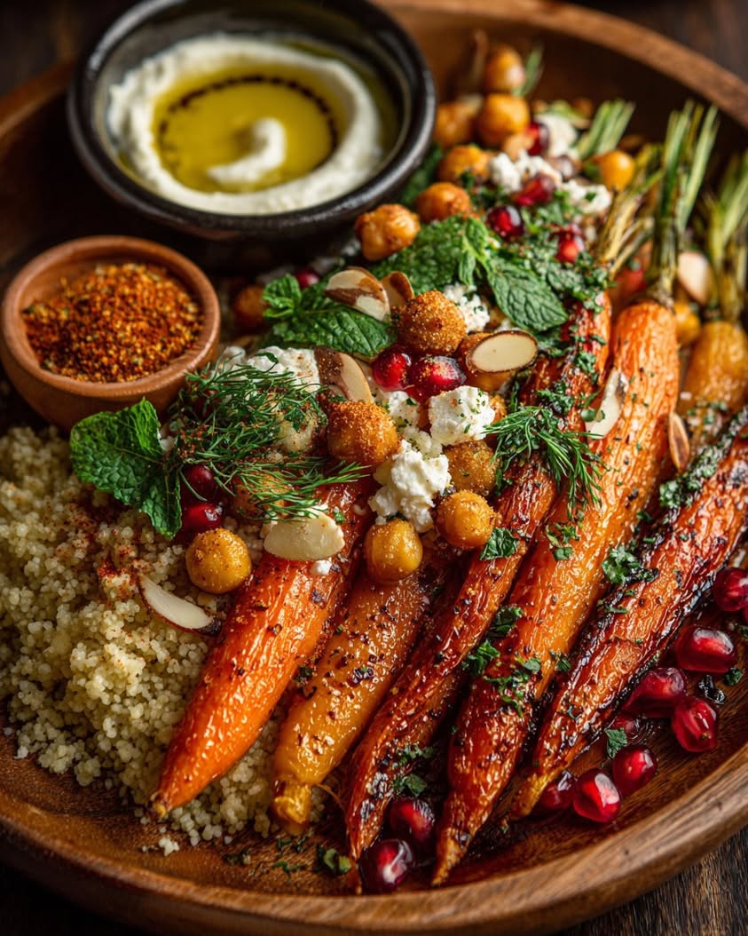 Roasted Carrot Chickpea Bowl Recipe 18 roasted carrot chickpea bowl feta