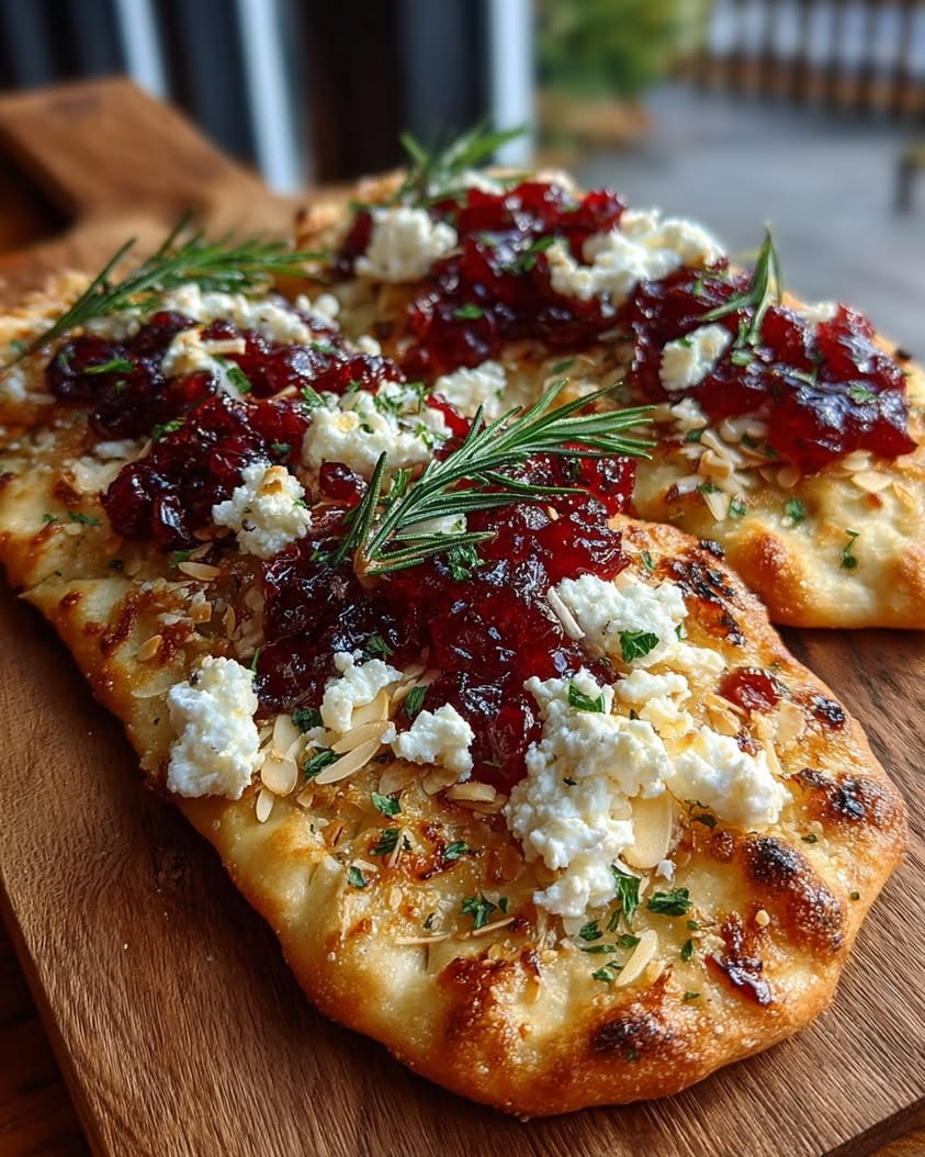 Rustic Cranberry Goat Cheese Flatbread 18 rustic flatbread goat cheese cranberry