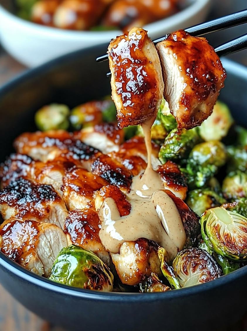 Saucy Teriyaki Chicken Bowls with Caramelized Brussels Sprouts Recipe 21 saucy teriyaki chicken bowl