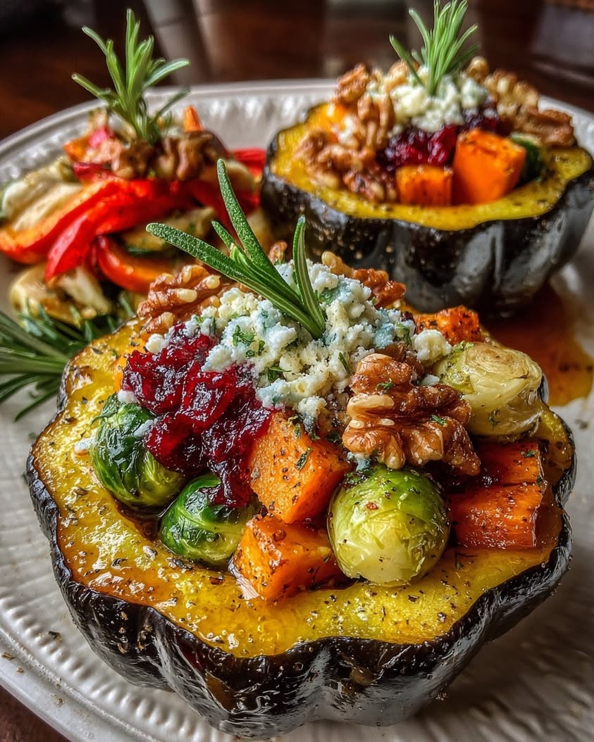 Stuffed Acorn Squash with Feta and Walnuts 23 stuffed acorn squash vegetable feta walnuts