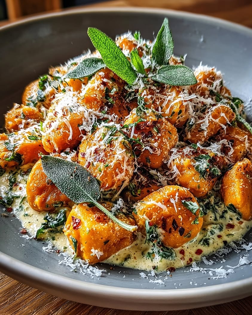 Sweet Potato Gnocchi with Sage Parmesan Sauce 20 sweet potato gnocchi creamy sauce