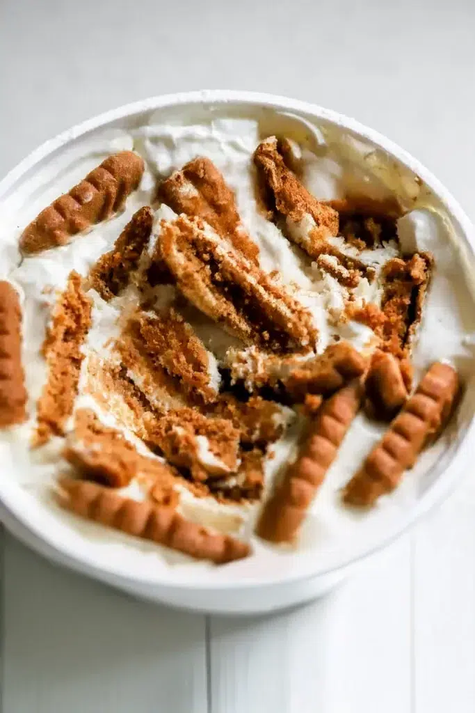 The New Cheesecake Trend Everyone Is Obsessed With: Greek Yogurt & Lotus Biscoff 21 viral 2 ingredient japanese cheesecake 683x1024 copy