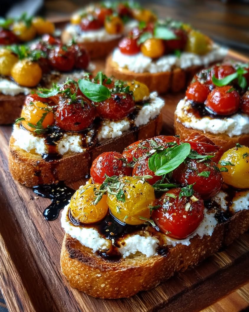 Whipped Ricotta Tomato Crostini Recipe 20 whipped ricotta roasted tomato crostini