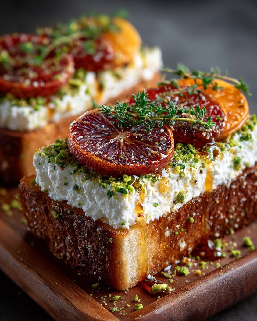 Blood Orange Whipped Feta Toast Recipe 3 blood orange whipped feta toast