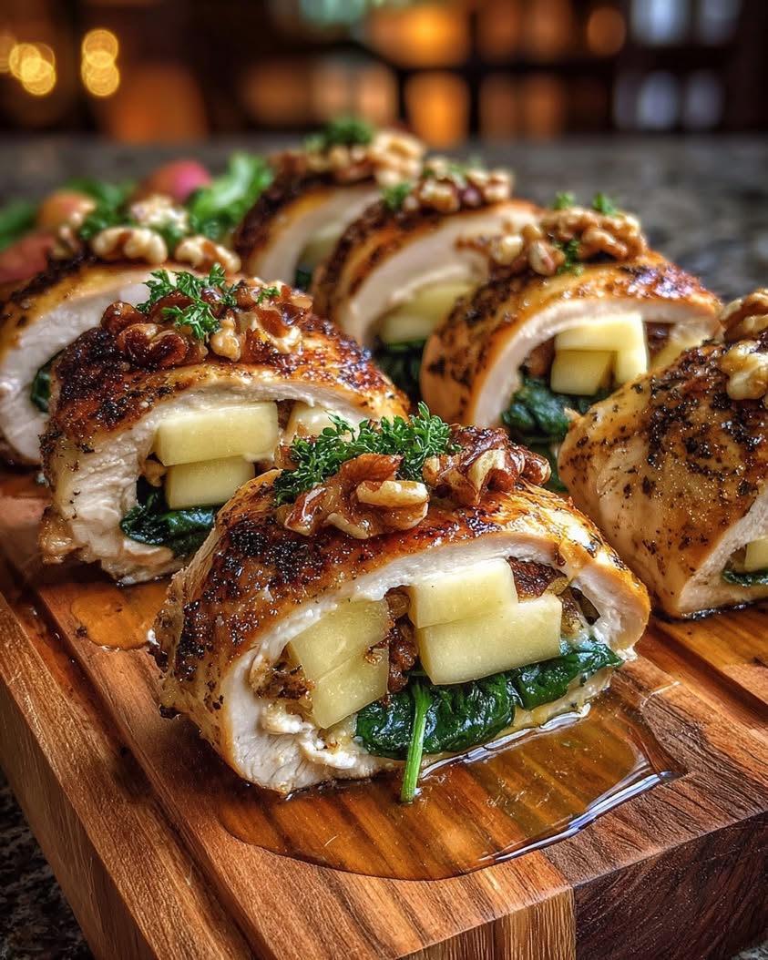Brie Apple Stuffed Chicken Roulade 3 brie apple stuffed chicken roulade