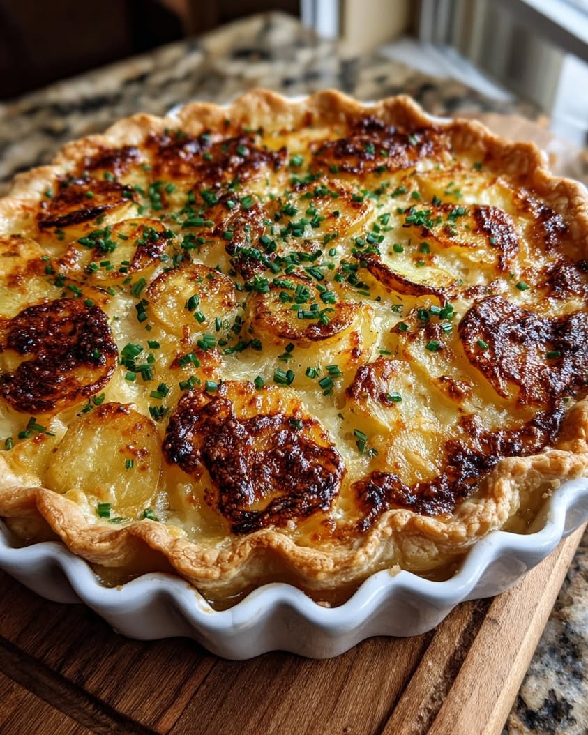 Creamy Cheesy Potato Onion Pie 3 cheesy potato onion pie