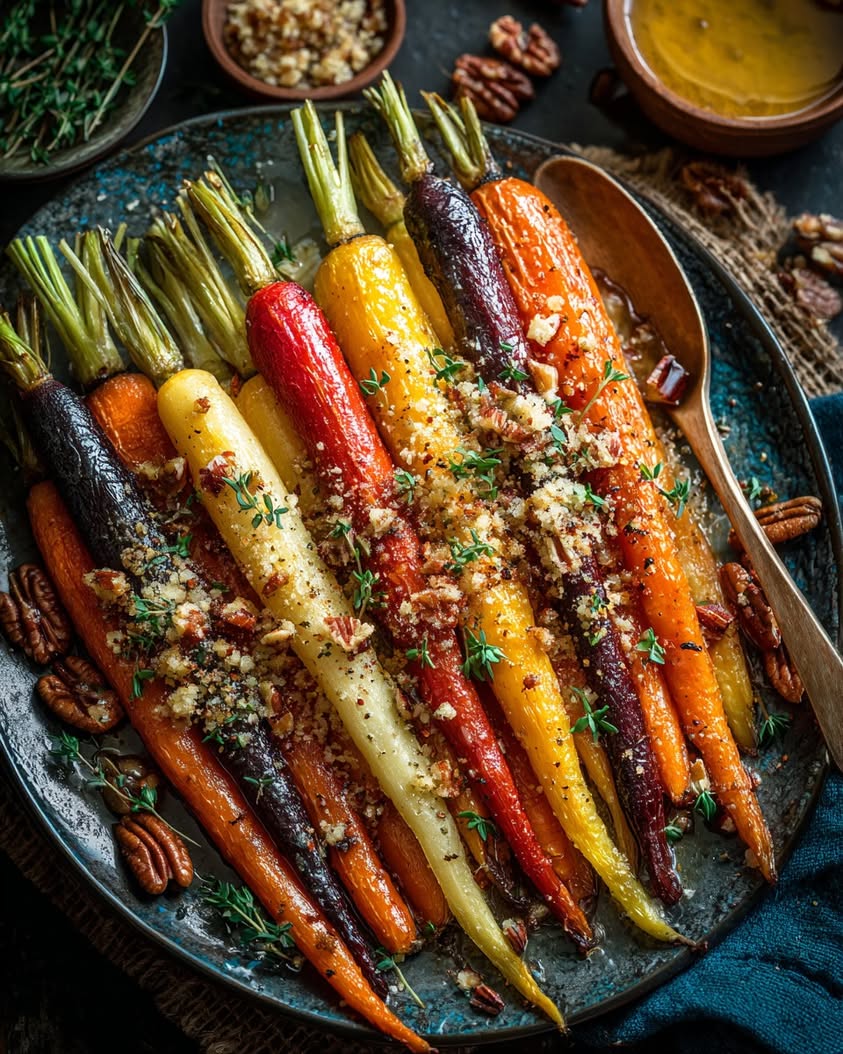 Maple Pecan Roasted Carrot Delight 3 roasted carrots maple pecan crumble