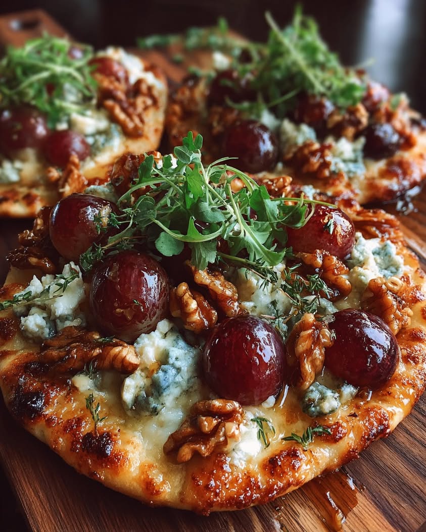 Roasted Grape Blue Cheese Flatbread 17 roasted grape blue cheese flatbread