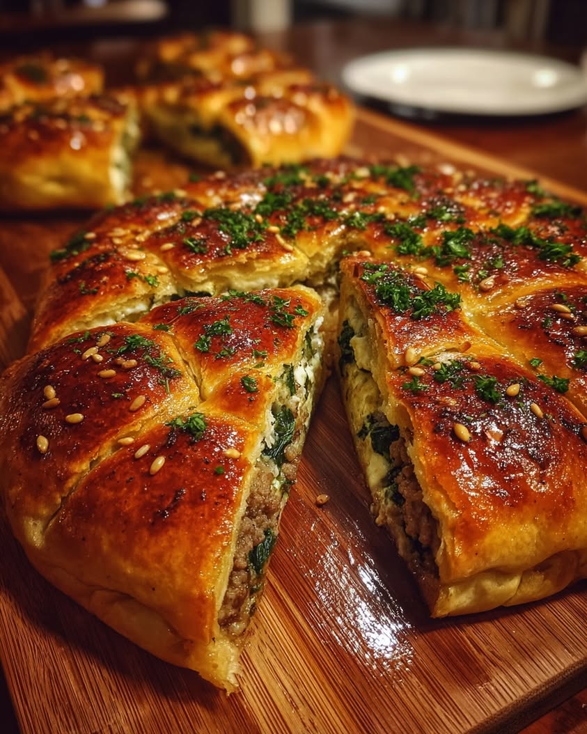 Savory Feta Spinach Sfiha Recipe 3 savory feta spinach sfiha lemon pine nuts