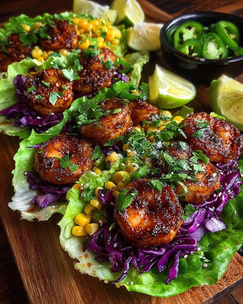 Easy Shrimp Taco Lettuce Wraps 3 shrimp taco lettuce wraps