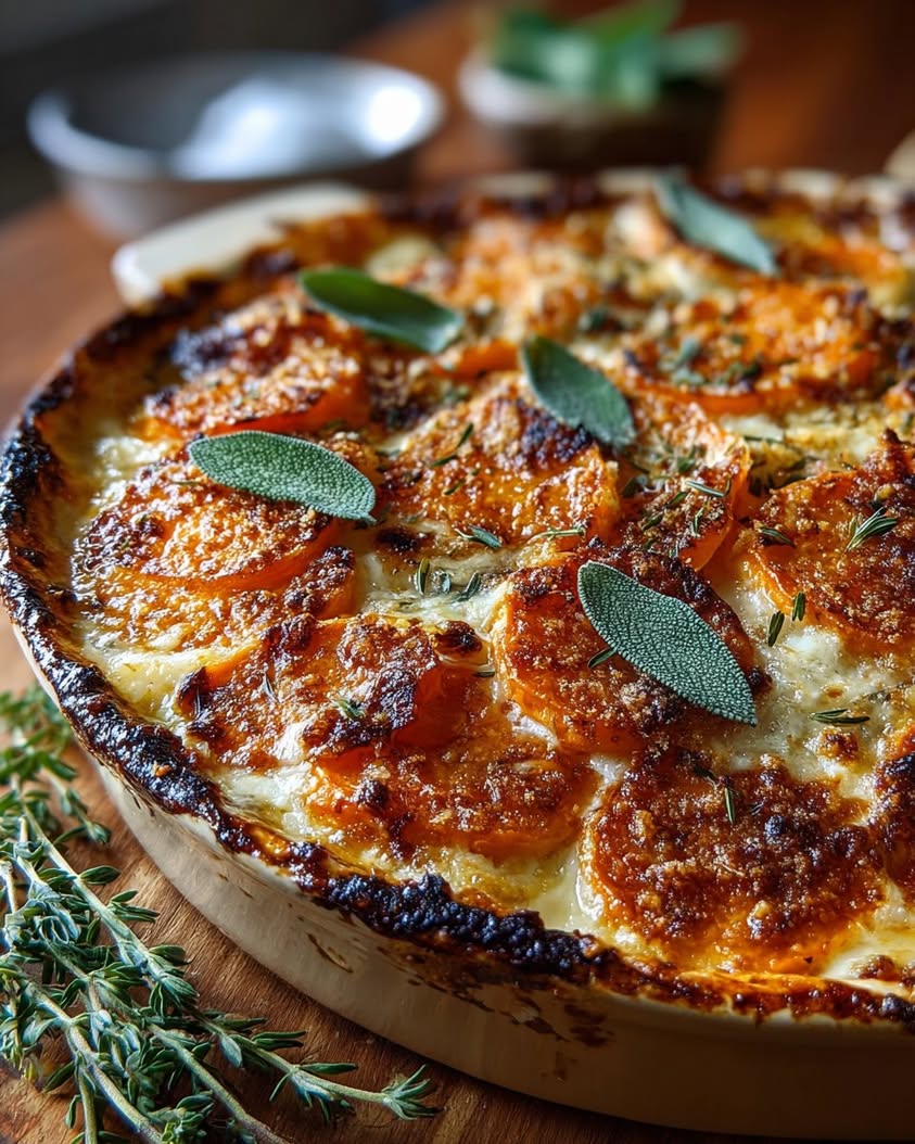 Sweet Potato Sage Parmesan Gratin Recipe 3 sweet potato sage parmesan gratin