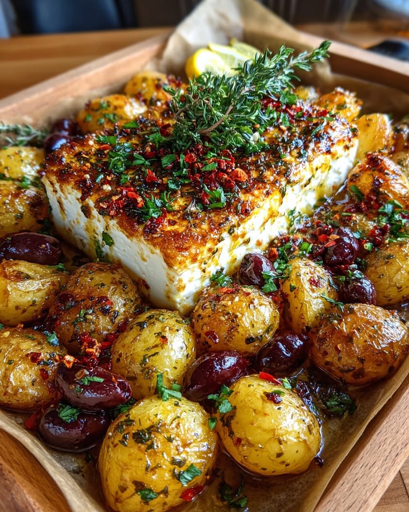 Creamy Baked Feta Potatoes Recipe 3 baked feta potatoes
