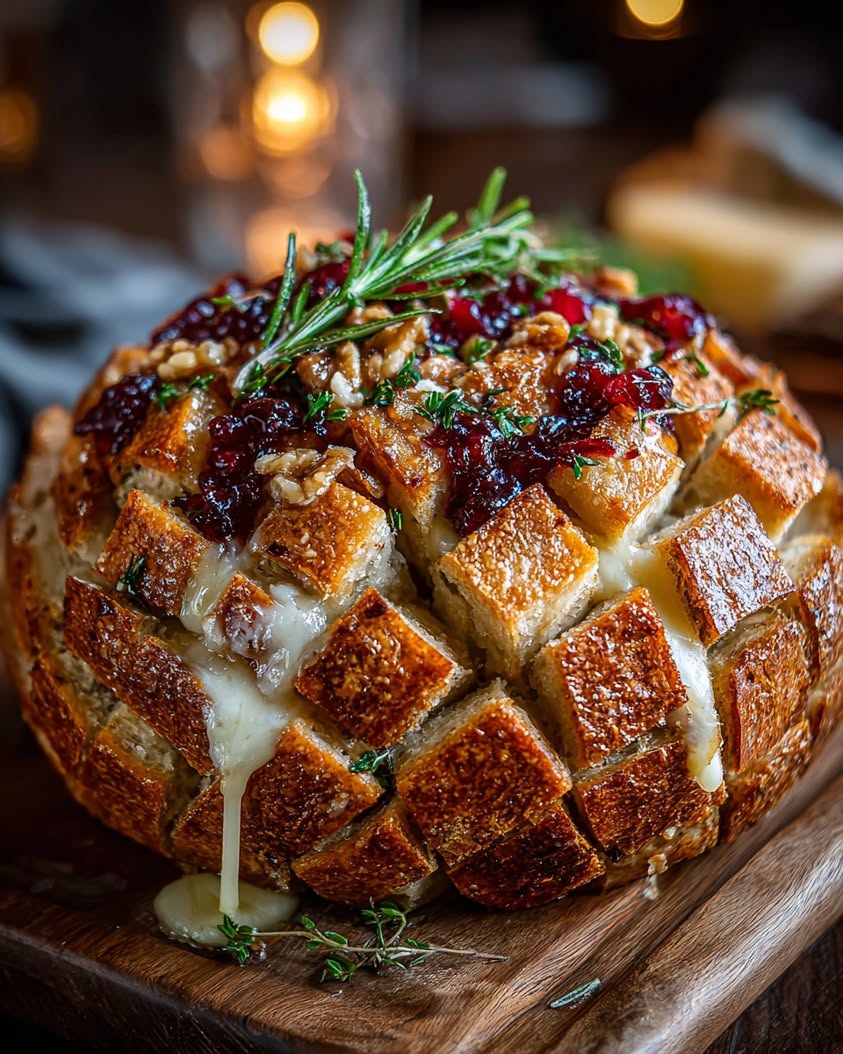 Cranberry Brie Sourdough Pull-Apart Bread 3 cranberry brie honey sourdough bread 1