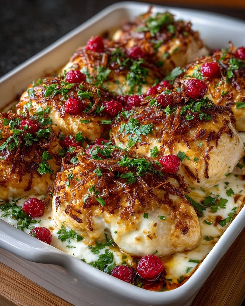 Sweet Spicy Raspberry Jalapeno Chicken Bake 3 raspberry jalapeno cream cheese chicken