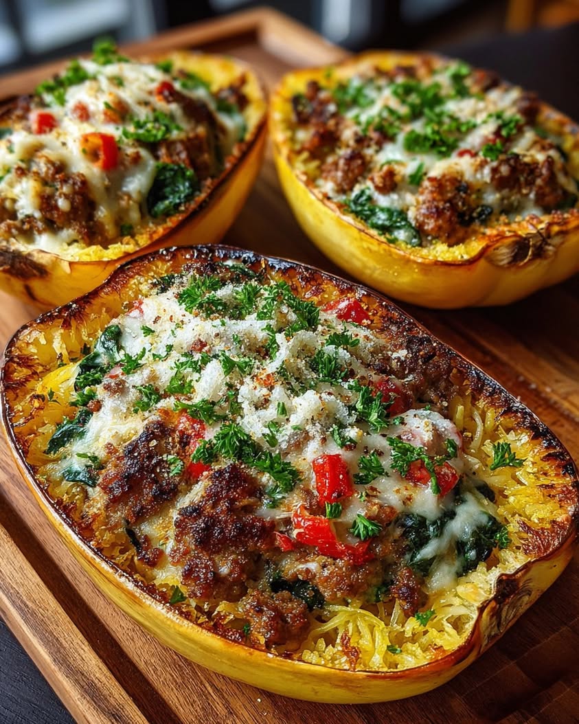 Italian Sausage Stuffed Spaghetti Squash Recipe 3 stuffed spaghetti squash italian sausage