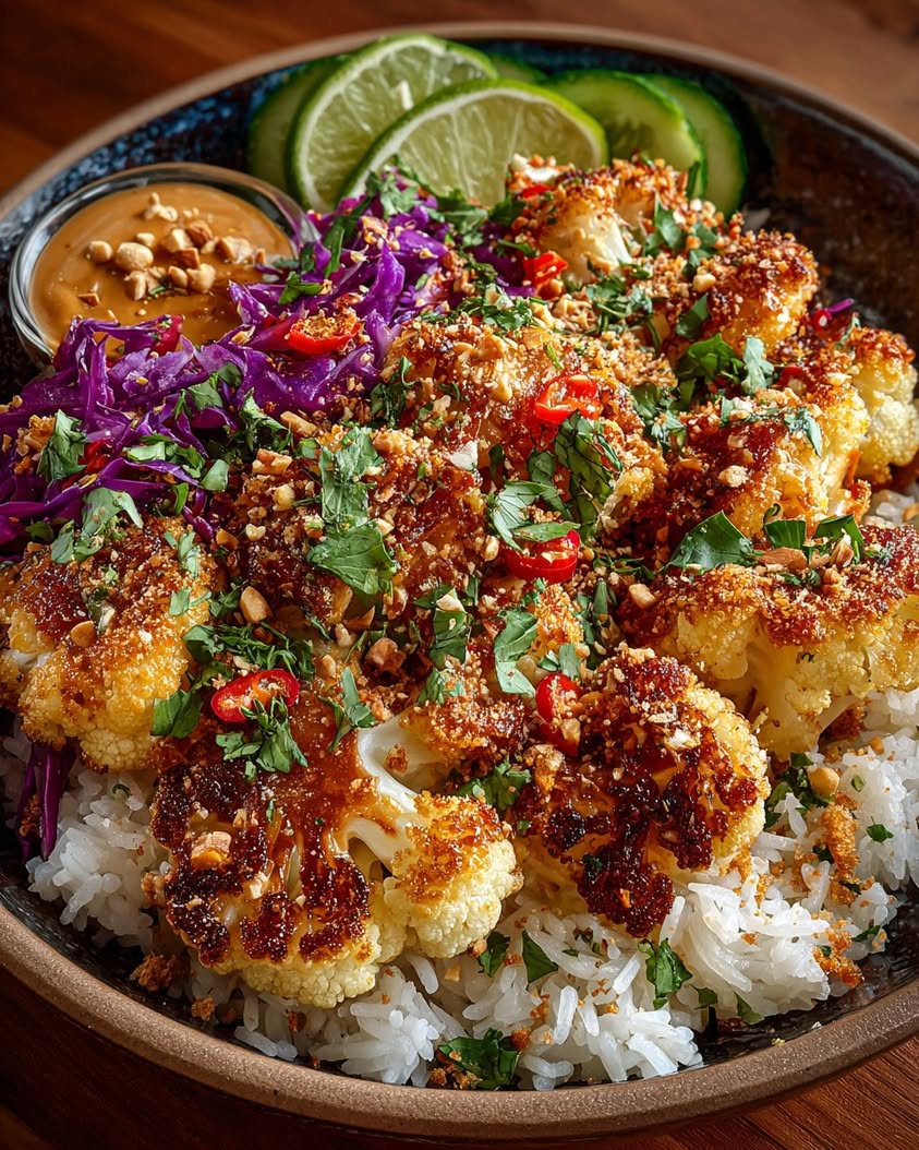Thai Peanut Cauliflower Bowl Recipe 3 thai peanut cauliflower bowl 1
