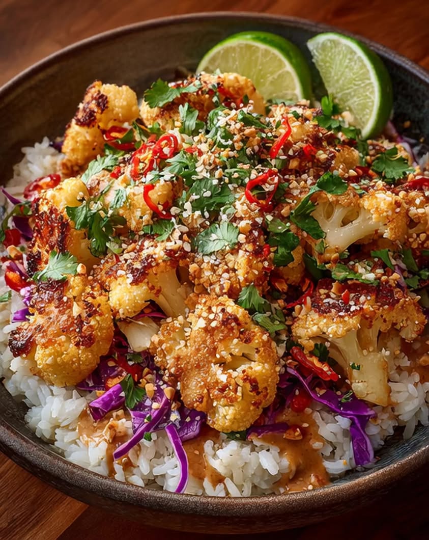 Thai Peanut Cauliflower Bowl Recipe 3 thai peanut cauliflower bowl