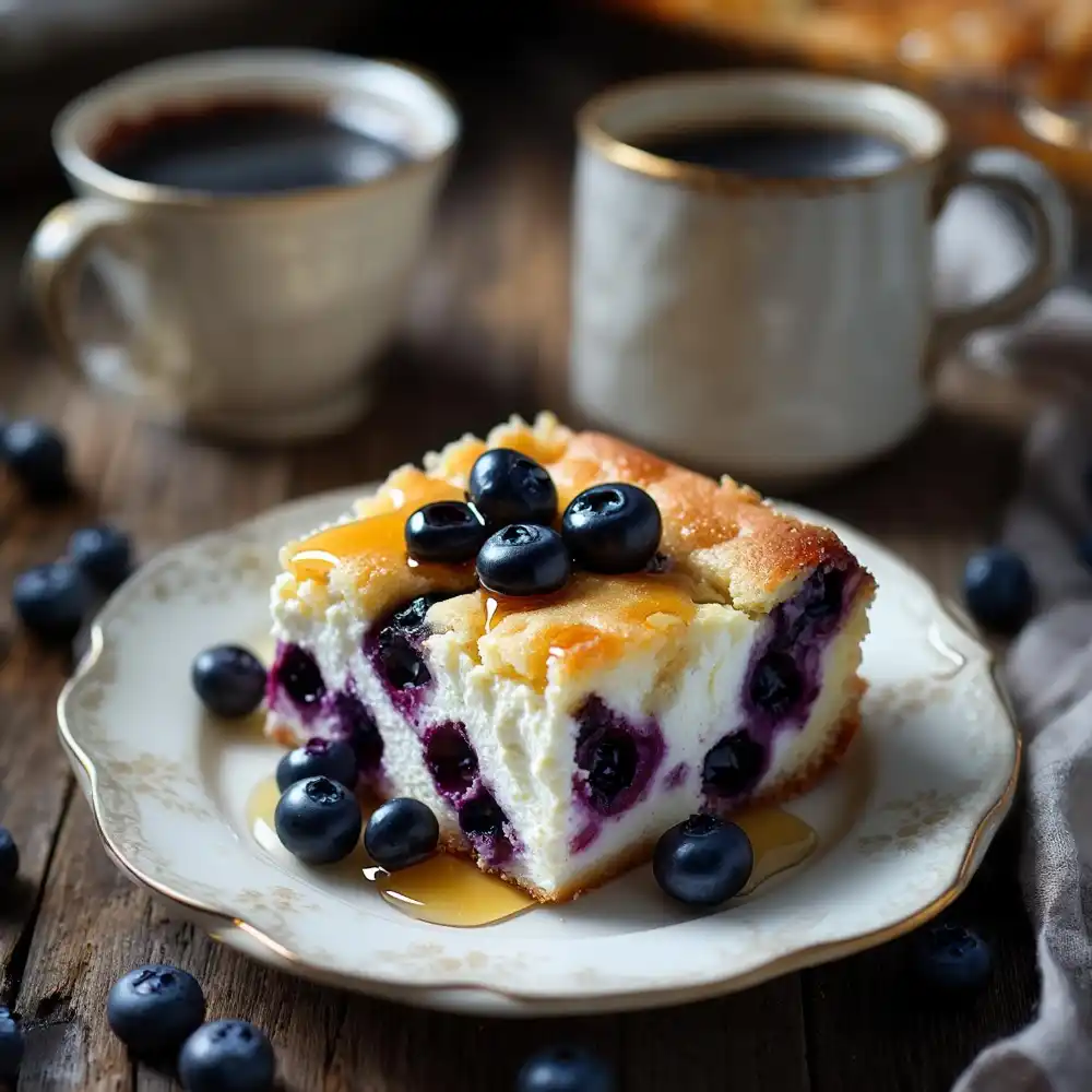 blueberry bake served slice
