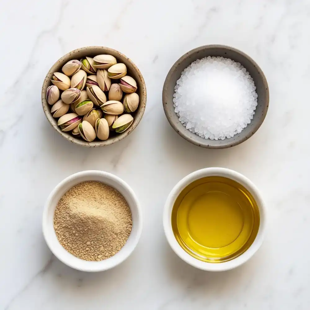 Ingredients for homemade pistachio butter