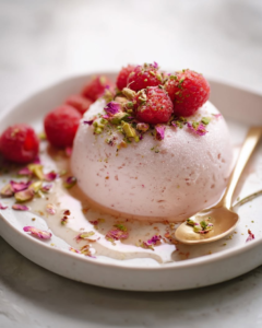 frozen rose mascarpone mousse raspberries