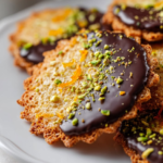 dark chocolate florentines pistachio orange
