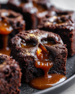 golden caramel skull brownies