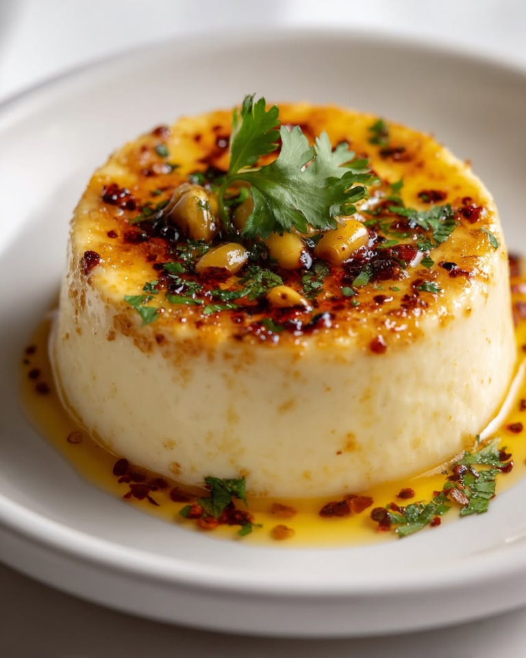 Savory Roasted Corn Panna Cotta with Chili-Lime Oil Recipe
