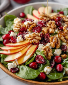 apple walnut cranberry salad maple dressing