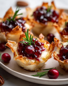 camembert cranberry phyllo cups