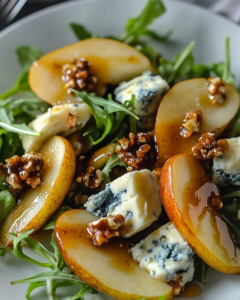 caramelized pear blue cheese salad
