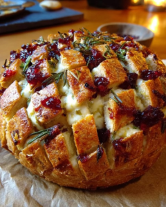 cranberry camembert sourdough pull apart bread