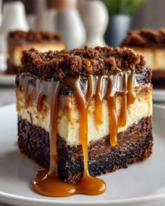 fudge caramel brownie cheesecake