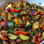 mediterranean ground beef stir fry
