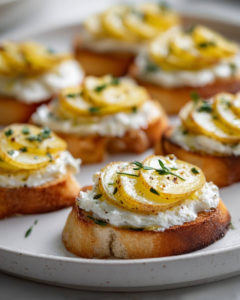 mini whipped feta potato crostini