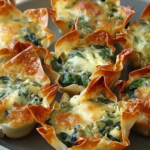 spinach artichoke wonton cups