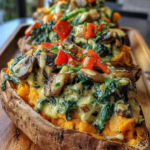 all recipes page 18 stuffed sweet potatoes spinach mushroom feta