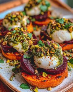 balsamic roasted sweet potatoes burrata