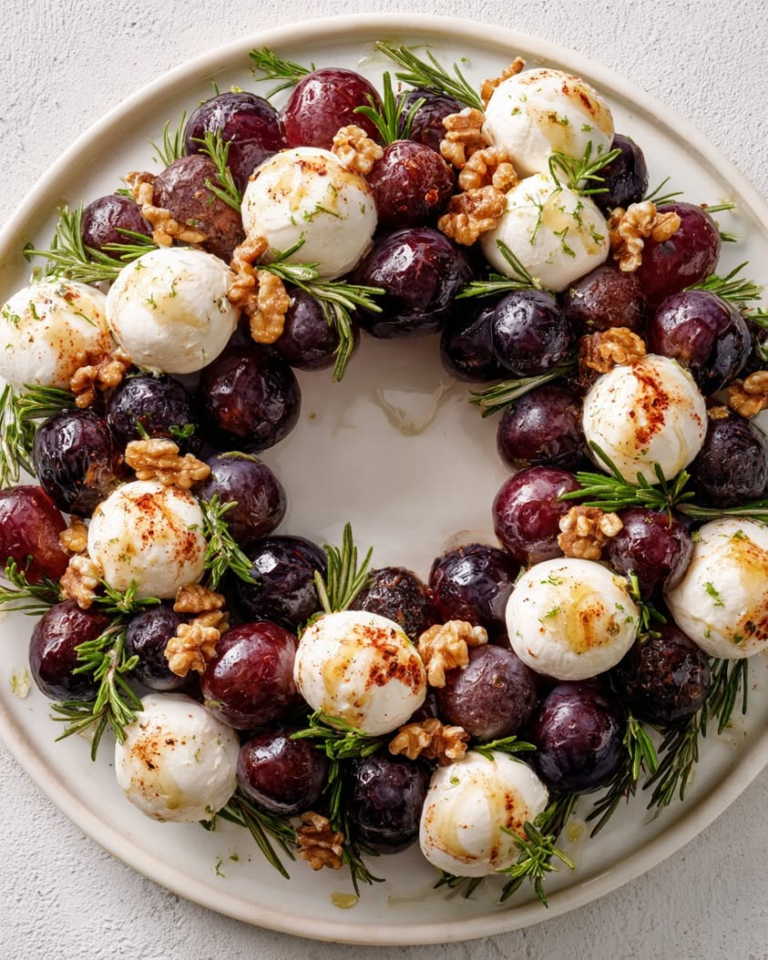 Burrata and Roasted Grape Holiday Wreath for Festive Indulgence