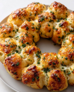 cheesy garlic knot holiday wreath