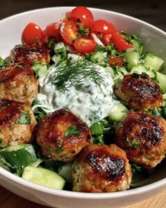 greek chicken meatballs tzatziki