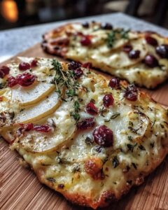 pear brie cranberry flatbread